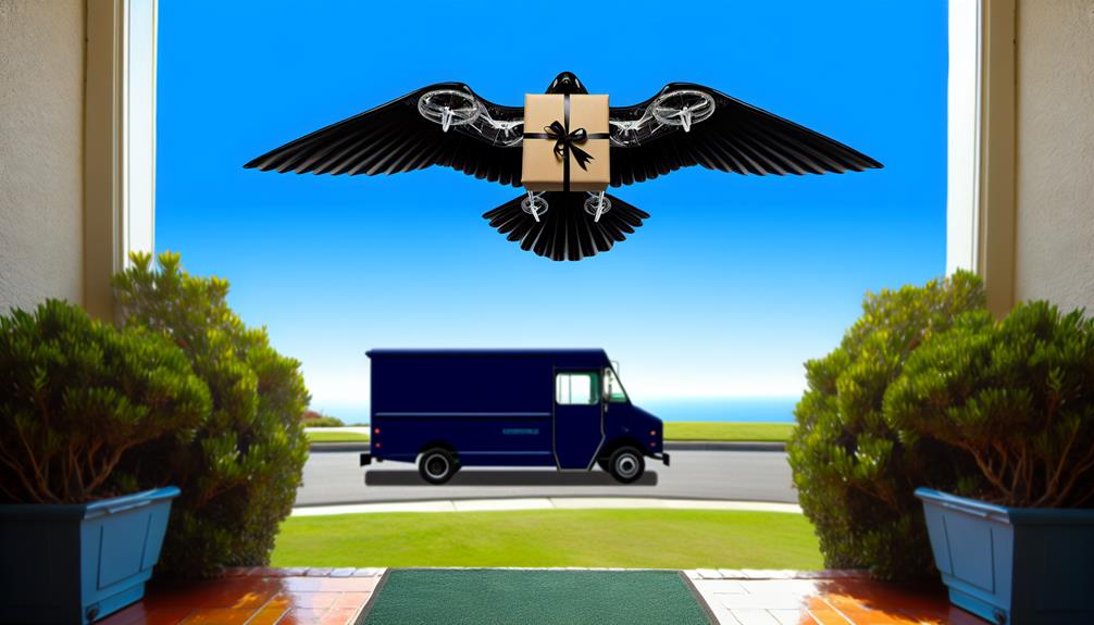 black falcon drone shipping